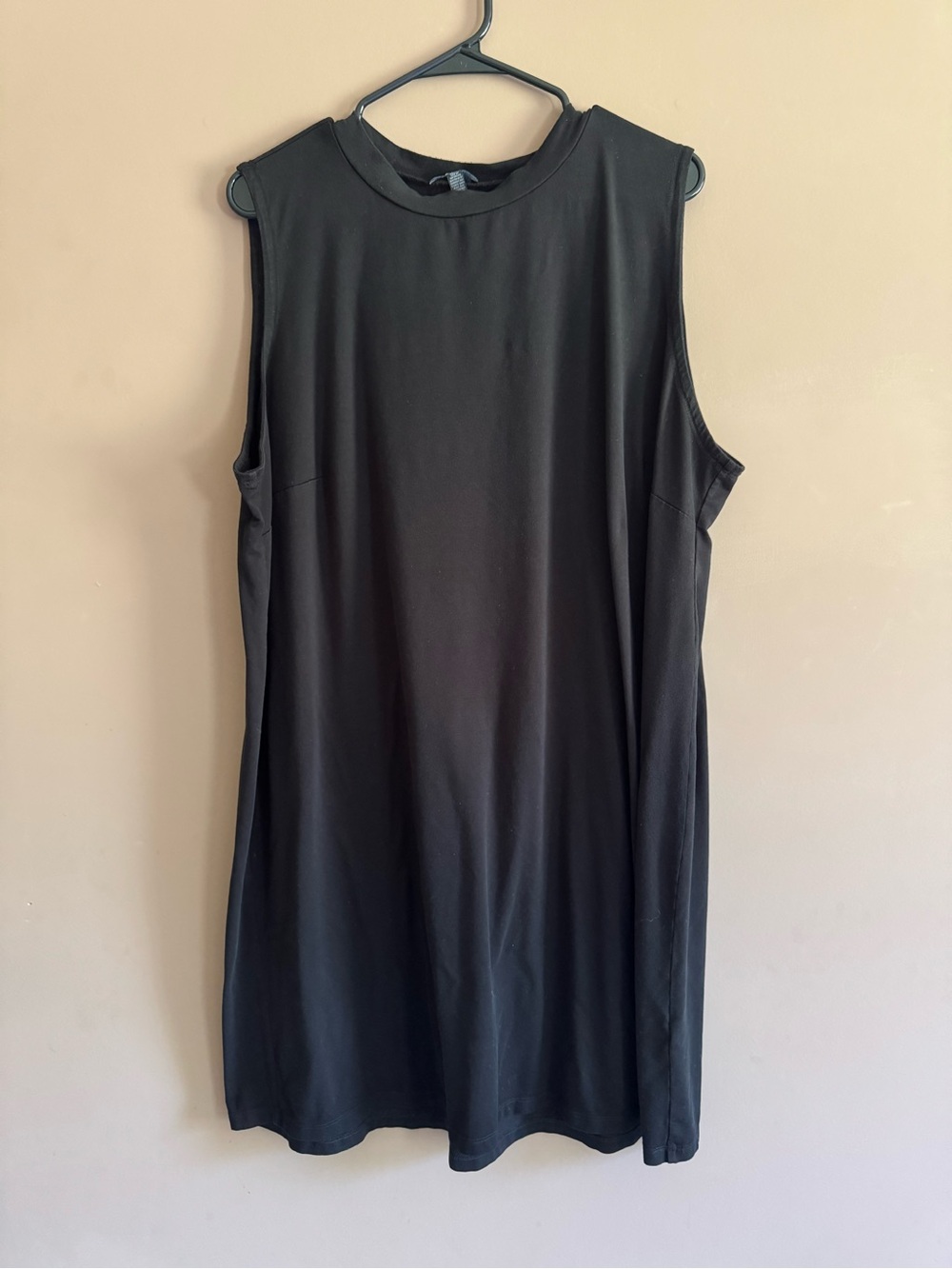 Eileen Fisher Black Sleeveless Crew Neck Tank Dress